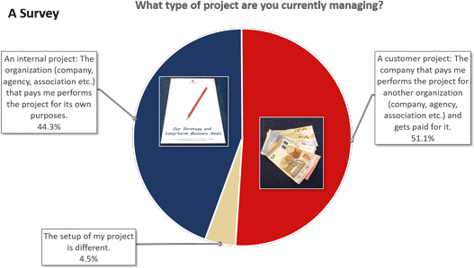Figure 4: Sample distribution of internal projects versus customer projects