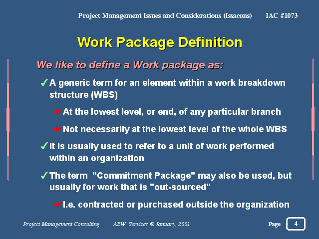 Work Package Definition 