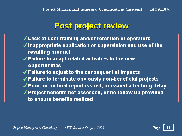  Post Project Review 