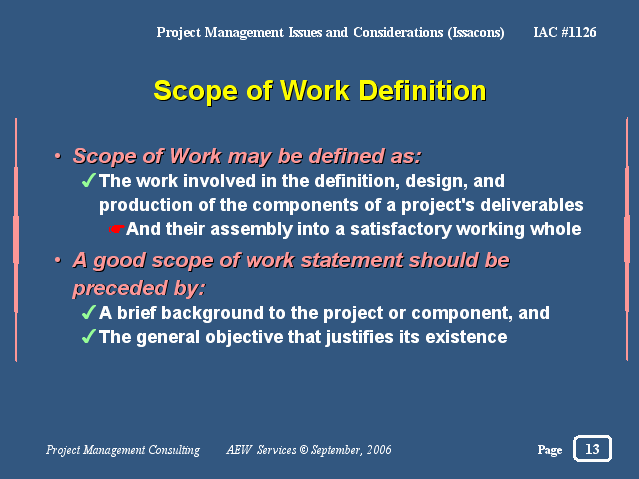 Scope Of Work Definition