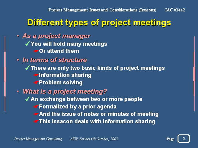 Different types Of Project Meetings 